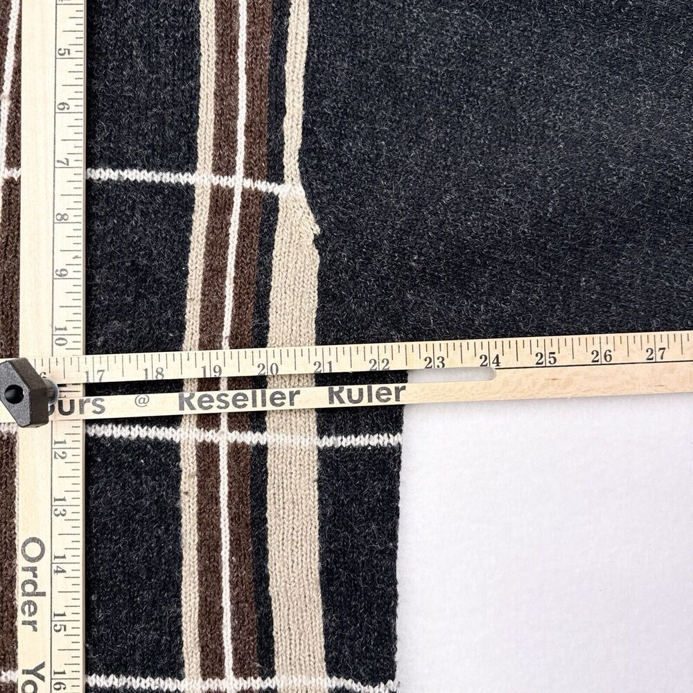 Vintage Cardigan Sweater‎ Women’s Medium Lise J Gray Plaid Grandmacore Old Money - Picture 8 of 9